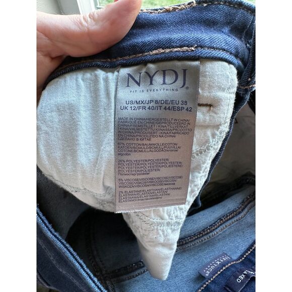 NYDJ Women's Dark Wash Bailey Relaxed Fit Mid Rise Shaping Mom Jeans Size 8 - Picture 9 of 9